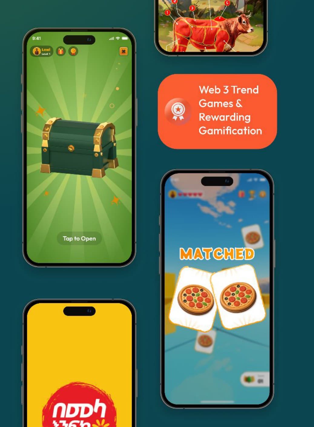 Collection of casual mobile game screens
