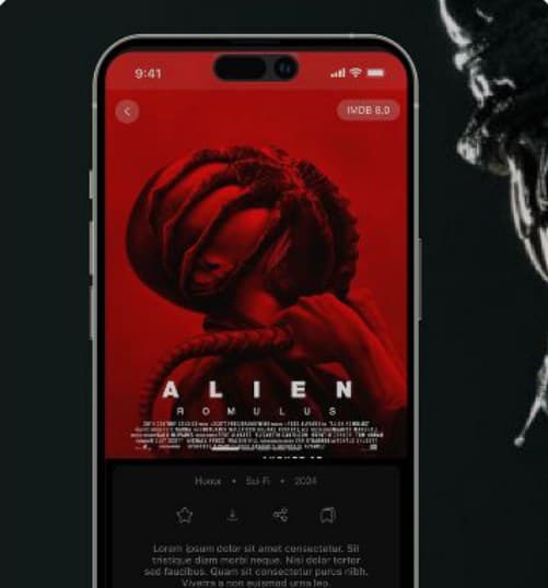 Film streaming app detail screen